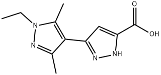 5-(1-乙基-3,5-二甲基-4-吡唑)-2H-吡唑-3-甲酸 结构式