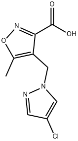 4-[(4-氯-1H-吡唑-1-基)甲基]-5-甲基-1,2-噁唑-3-羧酸 结构式