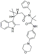 2-(2-((1R,3S)-2,2-DIMETHYL-3-(2-METHYL-1H-INDOL-3-YL)CYCLOPROPYL)-N-(FURAN-2-YLMETHYL)ACETAMIDO)-2-METHYL-N-(4-MORPHOLINOPHENYL)PROPANAMIDE 结构式