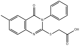 (6-METHYL-4-OXO-3-PHENYL-3,4-DIHYDRO-QUINAZOLIN-2-YLSULFANYL)-ACETIC ACID 结构式