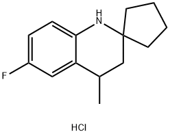 6'-FLUORO-4'-METHYL-3',4'-DIHYDRO-1'H-SPIRO[CYCLOPENTANE-1,2'-QUINOLINE] HYDROCHLORIDE 结构式