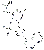 N-{4-METHYL-6-[3-(1-NAPHTHYL)-5-(TRIFLUOROMETHYL)-1H-PYRAZOL-1-YL]PYRIMIDIN-2-YL}ACETAMIDE 结构式