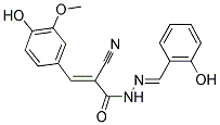 (2E)-2-Cyano-3-(4-hydroxy-3-methoxyphenyl)-N'-[(1E)-(2-hydroxyphenyl)methylene]acrylohydrazide 结构式
