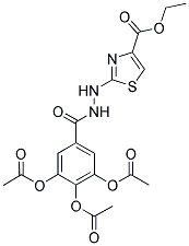 ETHYL 2-(2-(3,4,5-TRIACETOXYBENZOYL)HYDRAZINYL)THIAZOLE-4-CARBOXYLATE 结构式