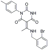 (5E)-5-{1-[(2-BROMOBENZYL)AMINO]ETHYLIDENE}-1-(4-METHYLPHENYL)PYRIMIDINE-2,4,6(1H,3H,5H)-TRIONE 结构式