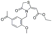 ETHYL (2E)-[3-(5-ACETYL-2-METHOXYBENZYL)-4-OXO-1,3-THIAZOLIDIN-2-YLIDENE]ACETATE 结构式