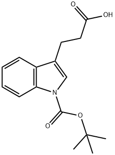 3-(1-(叔丁氧羰基)-1H-吲哚-3-基)丙酸 结构式