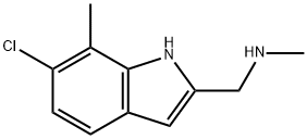 1-(6-氯-7-甲基-1H-吲哚-2-基)-N-甲基甲胺 结构式