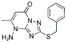 4-AMINO-2-(BENZYLTHIO)-5-METHYL[1,2,4]TRIAZOLO[1,5-A]PYRIMIDIN-7(4H)-ONE 结构式