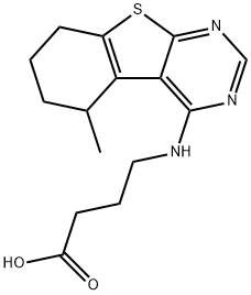 4-(5-METHYL-5,6,7,8-TETRAHYDRO-BENZO[4,5]THIENO-[2,3-D]PYRIMIDIN-4-YLAMINO)-BUTYRIC ACID 结构式