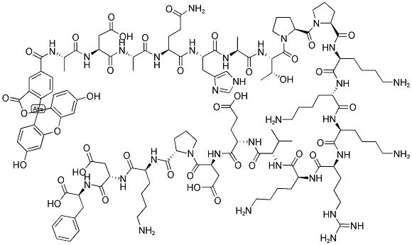 5-FAM-ADAQHATPPKKKRKVEDPKDF 结构式