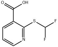 2-[(二氟甲基)硫烷基]吡啶-3-羧酸 结构式