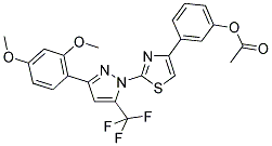 3-{2-[3-(2,4-Dimethoxyphenyl)-5-(trifluoromethyl)-1H-pyrazol-1-yl]-1,3-thiazol-4-yl}phenyl acetate 结构式