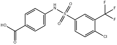 4-[[[4-氯-3-(三氟甲基)苯基]磺酰基]氨基]苯甲酸 结构式
