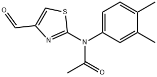 N-(3,4-二甲基苯基)-N-(4-甲酰基-1,3-噻唑-2-基)乙酰胺 结构式