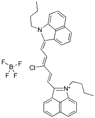 1-Butyl-2-((1E,3Z)-5-[1-butylbenzo[cd]indol-2(1H)-ylidene]-3-chloro-1,3-pentadienyl)benzo[cd]indolium tetrafluoroborate 结构式