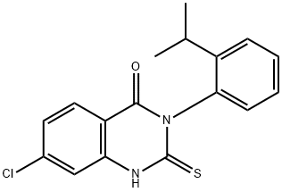 7-氯-2,3-二氢-3-[2-(1-甲基乙基)苯基]-2-硫代-4(1H)-喹唑啉酮 结构式