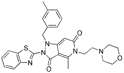2-(Benzo[d]thiazol-2-yl)-4-methyl-1-(3-methylbenzyl)-5-(2-morpholinoethyl)-1,2-dihydro-5H-pyrazolo[4,3-c]pyridine-3,6-dione 结构式