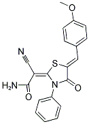 (2E)-2-CYANO-2-[(5Z)-5-(4-METHOXYBENZYLIDENE)-4-OXO-3-PHENYL-1,3-THIAZOLIDIN-2-YLIDENE]ACETAMIDE 结构式