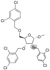 1-METHYL-2,3,5-TRIS-(2,4-DICHLORO-BENZYL)-ALPHA-D-RIBO-FURANOSIDE 结构式