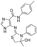 5-{[(2Z)-4-HYDROXY-4-METHYL-3-PHENYL-1,3-THIAZOLIDIN-2-YLIDENE]AMINO}-N-(4-METHYLPHENYL)-1H-IMIDAZOLE-4-CARBOXAMIDE 结构式