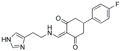 5-(4-FLUOROPHENYL)-2-({[2-(1H-IMIDAZOL-4-YL)ETHYL]AMINO}METHYLENE)CYCLOHEXANE-1,3-DIONE 结构式