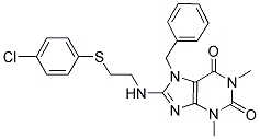 7-BENZYL-8-(2-(4-CHLOROPHENYLTHIO)ETHYLAMINO)-1,3-DIMETHYL-1H-PURINE-2,6(3H,7H)-DIONE 结构式