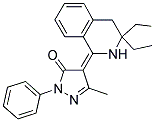 (E)-4-(3,3-DIETHYL-3,4-DIHYDROISOQUINOLIN-1(2H)-YLIDENE)-3-METHYL-1-PHENYL-1H-PYRAZOL-5(4H)-ONE 结构式