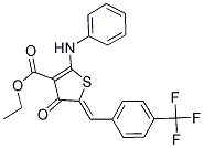ETHYL (5Z)-2-ANILINO-4-OXO-5-[4-(TRIFLUOROMETHYL)BENZYLIDENE]-4,5-DIHYDROTHIOPHENE-3-CARBOXYLATE 结构式