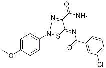 (5Z)-5-[(3-CHLOROBENZOYL)IMINO]-2-(4-METHOXYPHENYL)-2,5-DIHYDRO-1,2,3-THIADIAZOLE-4-CARBOXAMIDE 结构式