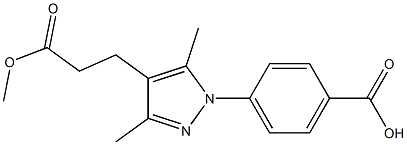 4-[4-(3-甲氧基-3-氧丙基)-3,5-二甲基-1H-吡唑-1-基]苯甲酸 结构式