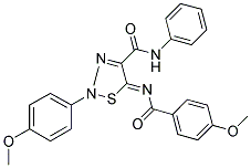 N-BENZYL-2-(4-METHOXYPHENYL)-5-[(4-METHOXYBENZOYL)IMINO]-1,2,3-THIADIAZOLE-4(2H)-CARBOXAMIDE 结构式