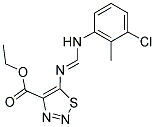 ETHYL 5-({(1E)-[(3-CHLORO-2-METHYLPHENYL)AMINO]METHYLENE}AMINO)-1,2,3-THIADIAZOLE-4-CARBOXYLATE 结构式