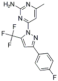 4-[3-(4-FLUOROPHENYL)-5-(TRIFLUOROMETHYL)-1H-PYRAZOL-1-YL]-6-METHYLPYRIMIDIN-2-AMINE 结构式