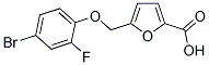 5-[(4-BROMO-2-FLUOROPHENOXY)METHYL]-2-FUROIC ACID 结构式