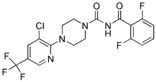4-[3-CHLORO-5-(TRIFLUOROMETHYL)PYRIDIN-2-YL]-N-(2,6-DIFLUOROBENZOYL)PIPERAZINE-1-CARBOXAMIDE 结构式
