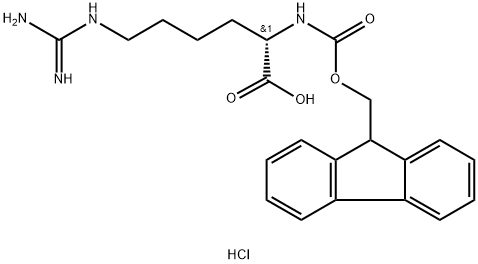 N6-(氨基亚胺甲基)-N2-[芴甲氧羰基]-L-赖氨酸单盐酸盐 结构式