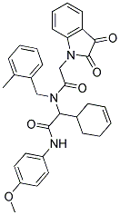 2-(CYCLOHEX-3-ENYL)-2-(2-(2,3-DIOXOINDOLIN-1-YL)-N-(2-METHYLBENZYL)ACETAMIDO)-N-(4-METHOXYPHENYL)ACETAMIDE 结构式