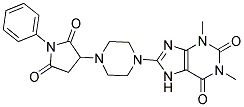 8-(4-(2,5-DIOXO-1-PHENYLPYRROLIDIN-3-YL)PIPERAZIN-1-YL)-1,3-DIMETHYL-1H-PURINE-2,6(3H,7H)-DIONE 结构式