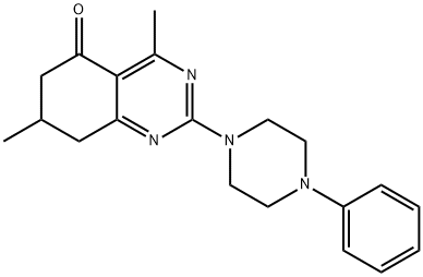 4,7-DIMETHYL-2-(4-PHENYLPIPERAZIN-1-YL)-7,8-DIHYDROQUINAZOLIN-5(6H)-ONE 结构式