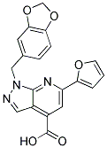 1-(1,3-BENZODIOXOL-5-YLMETHYL)-6-(2-FURYL)-1H-PYRAZOLO[3,4-B]PYRIDINE-4-CARBOXYLIC ACID 结构式