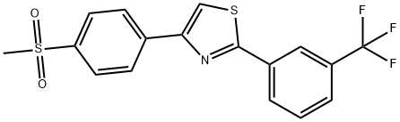 4-(4-(甲基磺酰基)苯基)-2-(3-(三氟甲基)苯基)噻唑 结构式