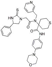 N-(4-MORPHOLINOPHENYL)-4-(2-(4-PHENYL-2-THIOXOIMIDAZOLIDIN-1-YL)-N-(PYRIDIN-3-YLMETHYL)ACETAMIDO)-TETRAHYDRO-2H-THIOPYRAN-4-CARBOXAMIDE 结构式