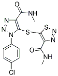5-({1-(4-CHLOROPHENYL)-4-[(METHYLAMINO)CARBONYL]-1H-1,2,3-TRIAZOL-5-YL}THIO)-N-METHYL-1,2,3-THIADIAZOLE-4-CARBOXAMIDE 结构式