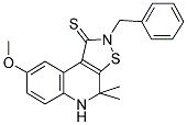 2-BENZYL-8-METHOXY-4,4-DIMETHYL-4,5-DIHYDROISOTHIAZOLO[5,4-C]QUINOLINE-1(2H)-THIONE 结构式