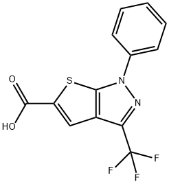 1-苯基-3-(三氟甲基)-1H-噻吩并[2,3-C]吡唑-5-羧酸 结构式