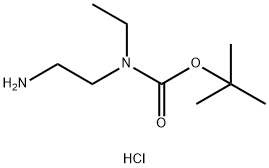 N-(2-氨基乙基)-N-乙基-氨基甲酸,1,1-二甲基乙基酯,盐酸盐 结构式