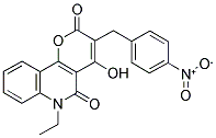 6-Ethyl-4-hydroxy-3-(4-nitrobenzyl)-2H-pyrano[3,2-c]quinoline-2,5(6H)-dione 结构式