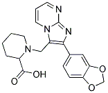 1-(2-BENZO[1,3]DIOXOL-5-YL-IMIDAZO[1,2-A]PYRIMIDIN-3-YLMETHYL)-PIPERIDINE-2-CARBOXYLIC ACID 结构式