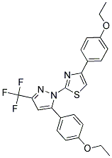 4-(4-ETHOXYPHENYL)-2-[5-(4-ETHOXYPHENYL)-3-(TRIFLUOROMETHYL)-1H-PYRAZOL-1-YL]-1,3-THIAZOLE 结构式